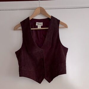 Vintage Burgundy Pinstripe Vest by Odyssey 
Size 11/12 with 2 pockets